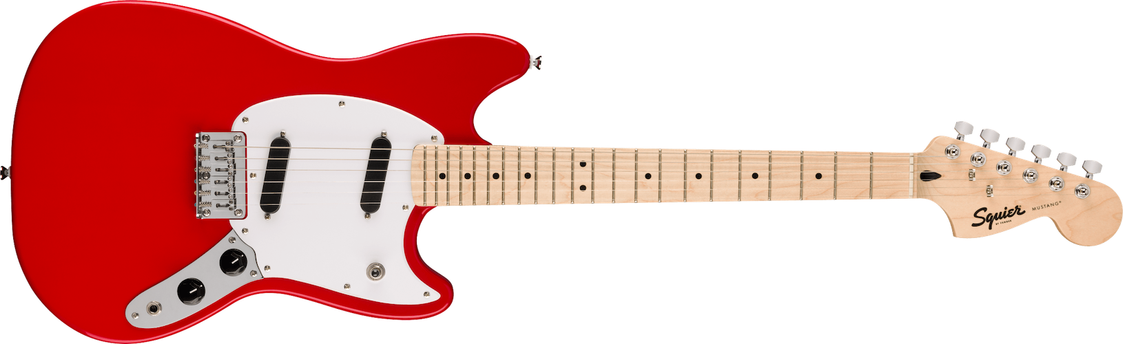 Fender Squier Sonic Mustang, Maple Fingerboard, White Pickguard, Torino Red