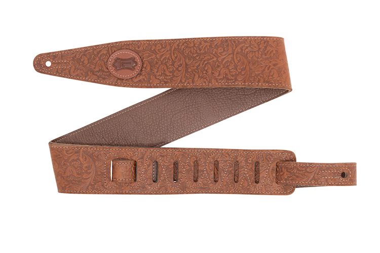 Levy's 2.5" Florentine leather strap - Brown