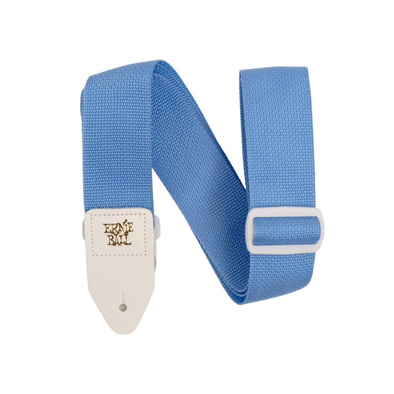 Ernie Ball P05348 Polypro Guitar Strap/Bass Strap - Soft Blue w/White