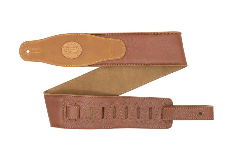 Levy's Cirro Series 3" Tan Padded Leather Strap w/Sand Suede Backing