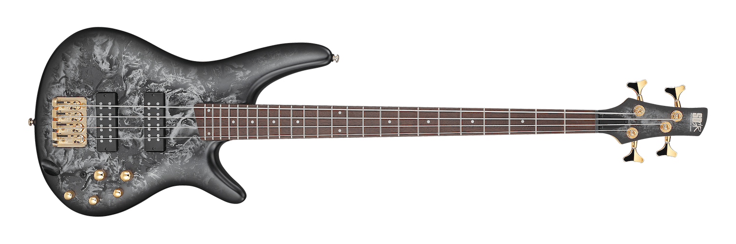 Ibanez SR300EDX Bass Guitar - Black Ice Frozen Matte