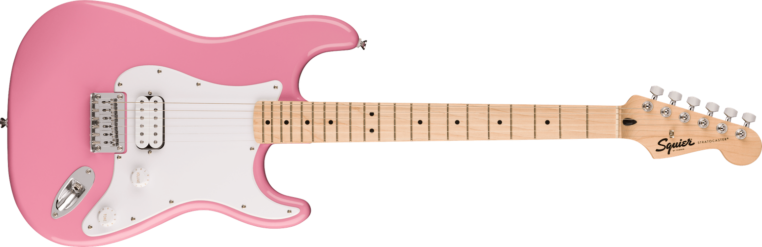 Fender Squier Sonic Stratocaster HT H, Maple Fingerboard, White Pickguard, Flash Pink