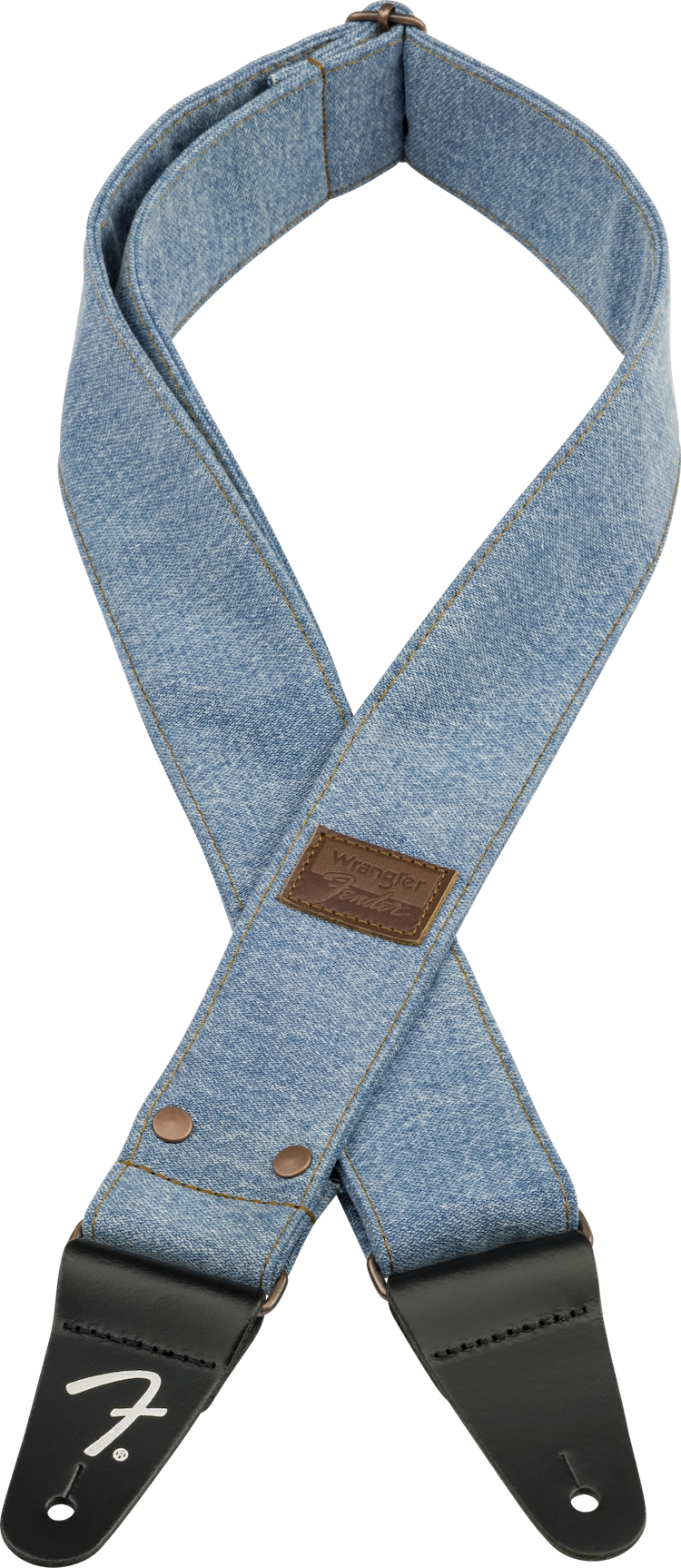 Fender x Wrangler Riveted Denim Strap, Light Indigo