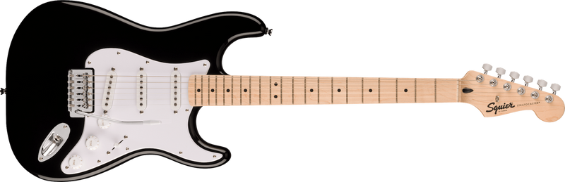 Fender Squier Sonic Stratocaster, Maple Fingerboard, White Pickguard, Black