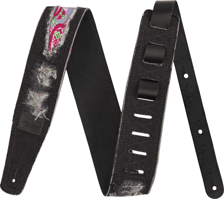 Fender x Wrangler Ripped Denim Strap, Black