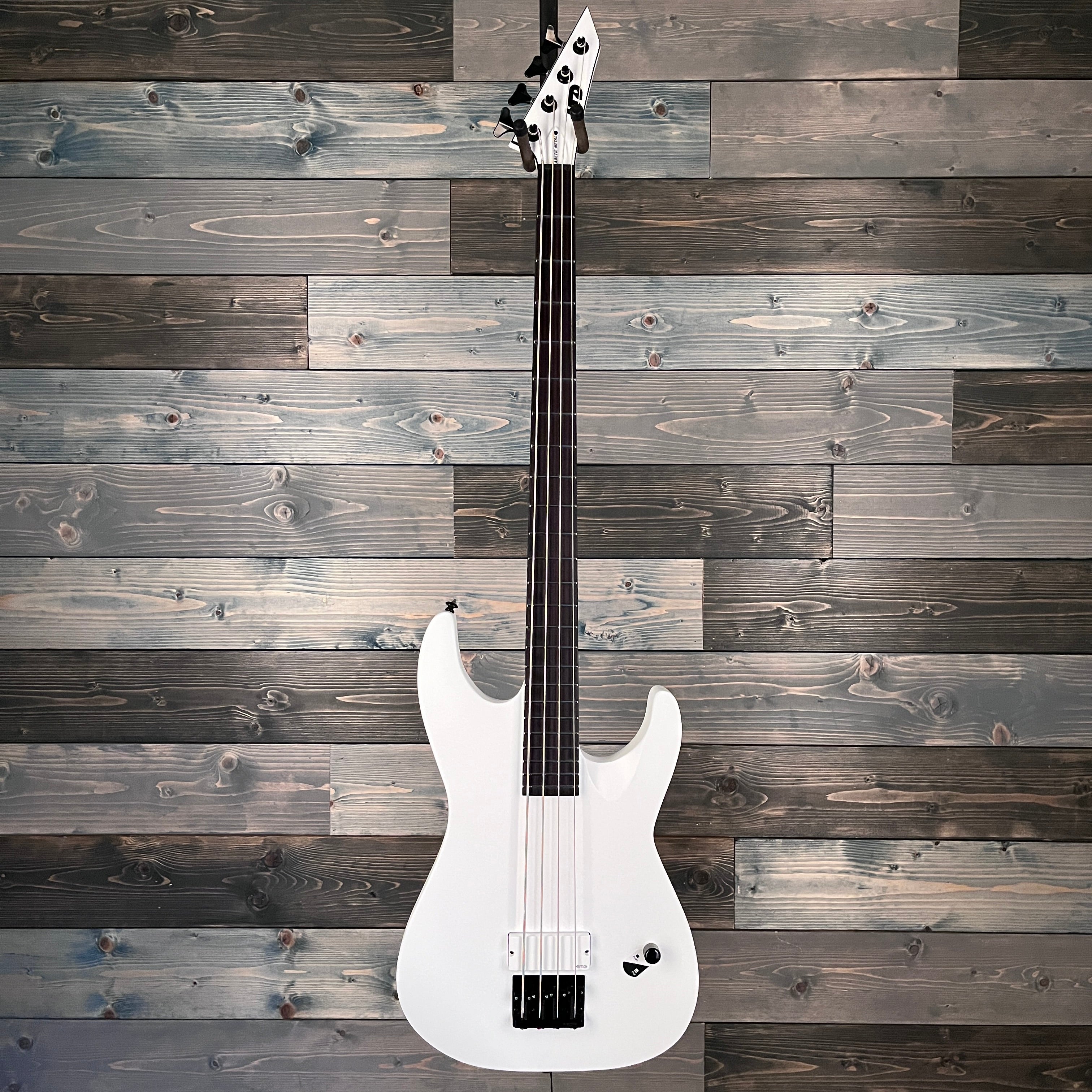 ESP TD M-4 Arctic Metal Bass Guitar - Snow White Satin