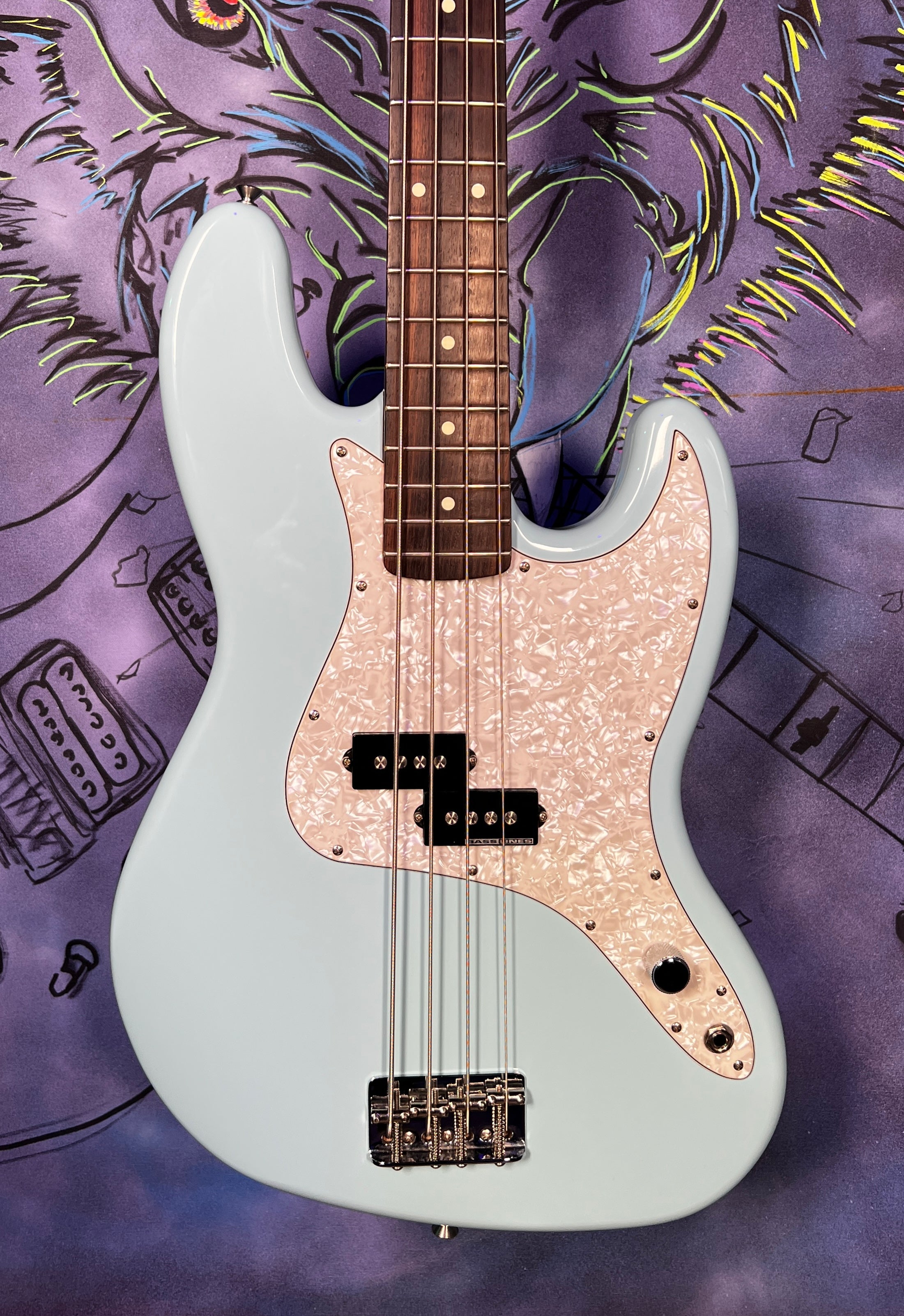 USED 2001 Fender Mark Hoppus Signature Jazz Bass - Daphne Blue
