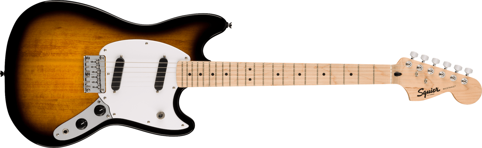 Fender Squier Sonic Mustang, Maple Fingerboard, White Pickguard, 2-Color Sunburst
