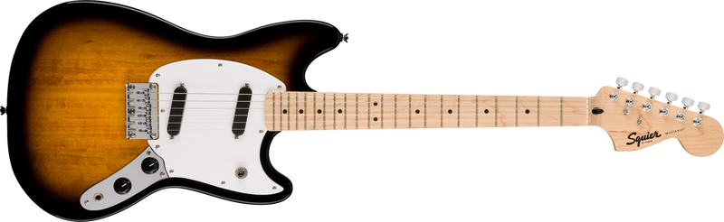 Fender Squier Sonic Mustang, Maple Fingerboard, White Pickguard, 2-Color Sunburst