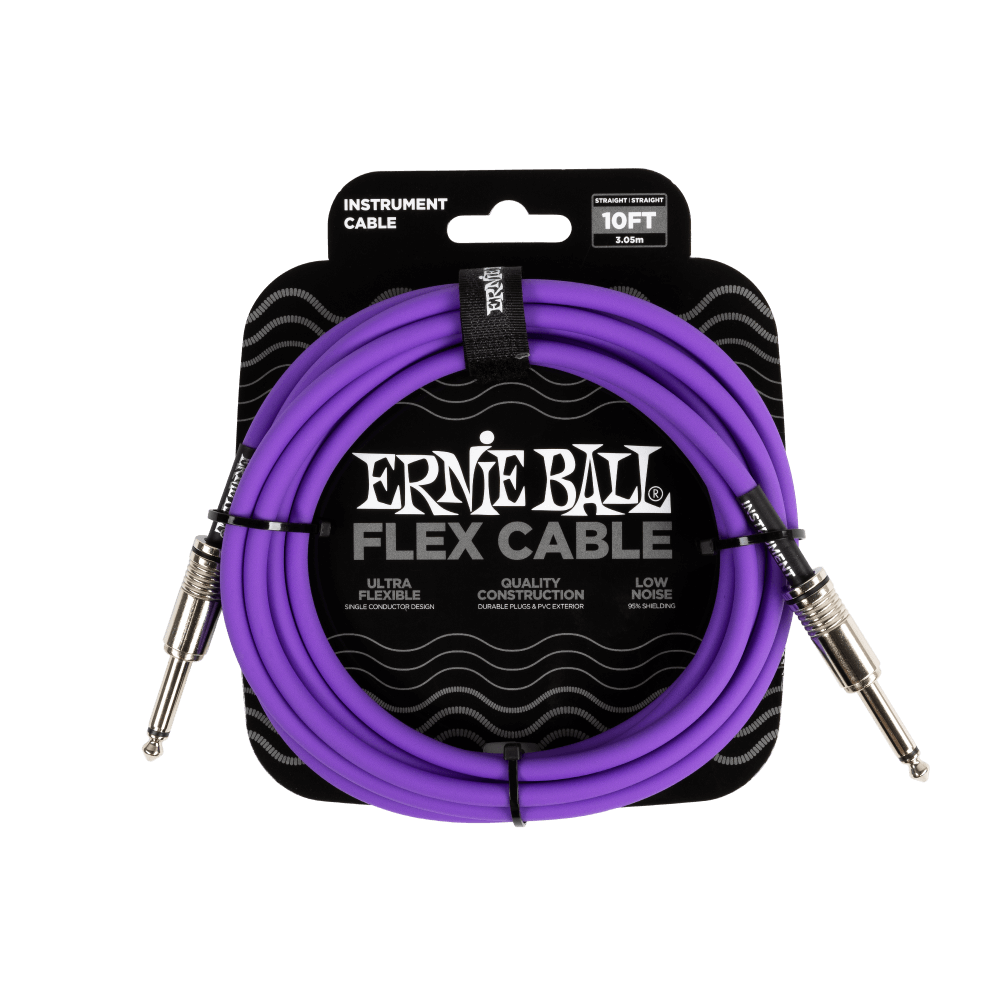 Ernie Ball P06415 Flex Instrument Cable Straight/Straight 10ft - Purple