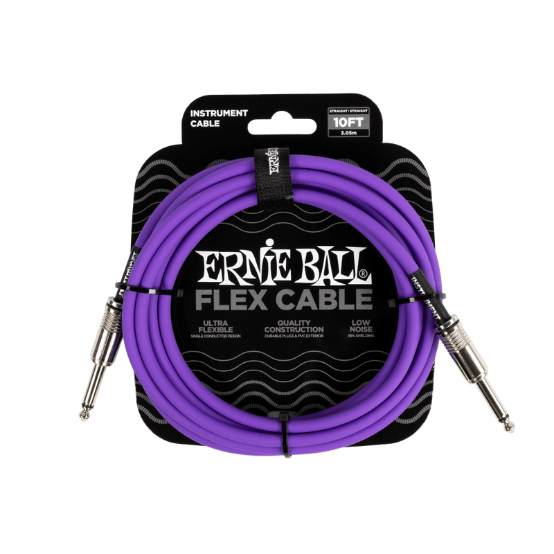 Ernie Ball P06415 Flex Instrument Cable Straight/Straight 10ft - Purple