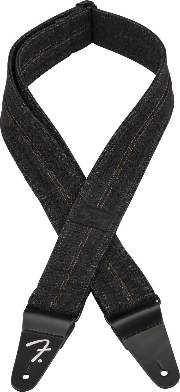 Fender x Wrangler Denim Strap, Washed Black Stitch