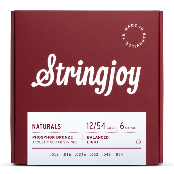 Stringjoy Naturals Balanced Light Gauge (12-54) Phos. Bronze Acoustic Strings