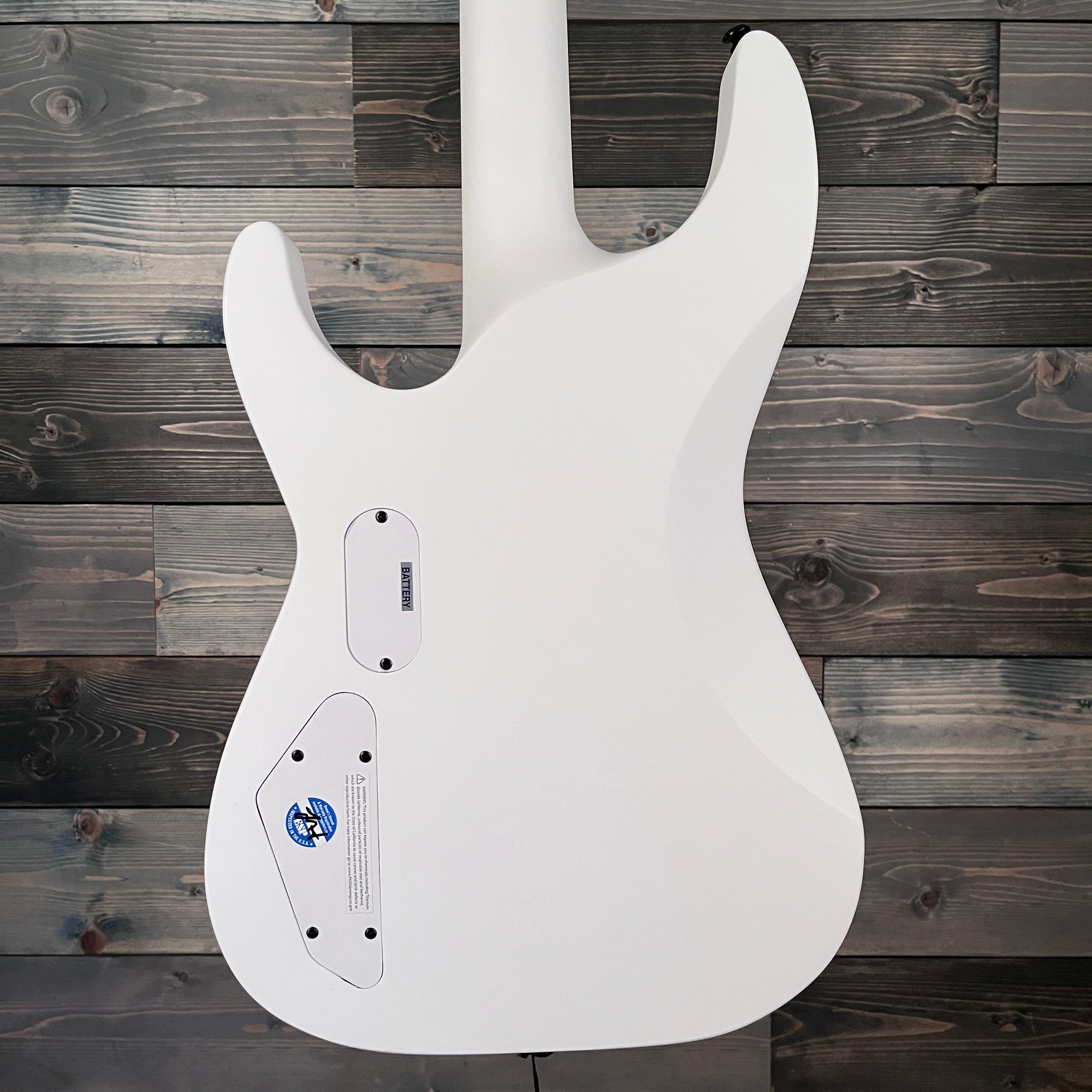 ギター 's effects BOR - White ESP LTD M-4 Arctic Metal Bass Guitar - Snow White Satin