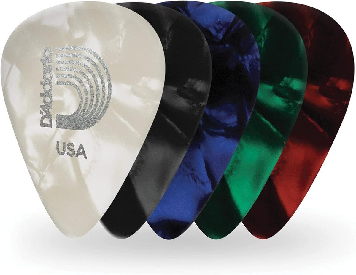 D'Addario Classic Celluiloid Picks Assorted Pearl - Light