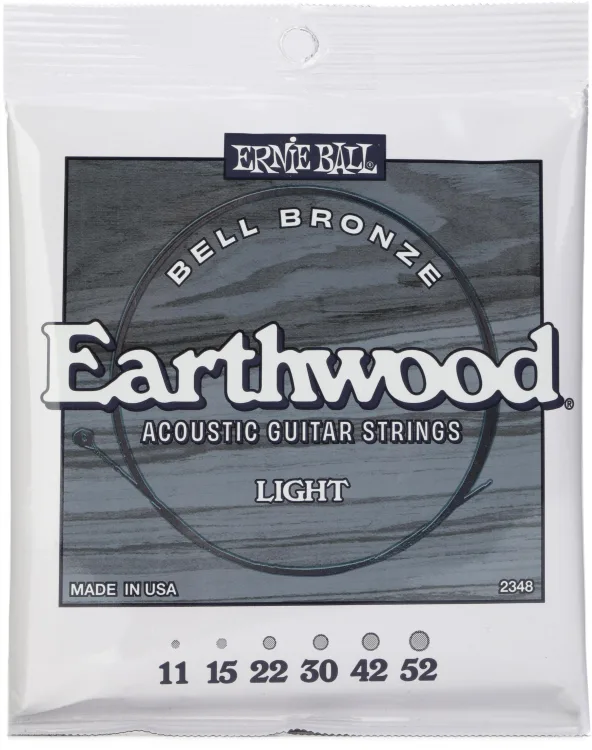 Ernie Ball 2348 Earthwood Light Bell Bronze Acoustic Guitar Strings 11-52