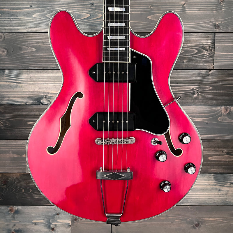 Eastman T64/TV-T Semi-Hollow True Tone Vintage w/Trapeze Tail Electric - Red