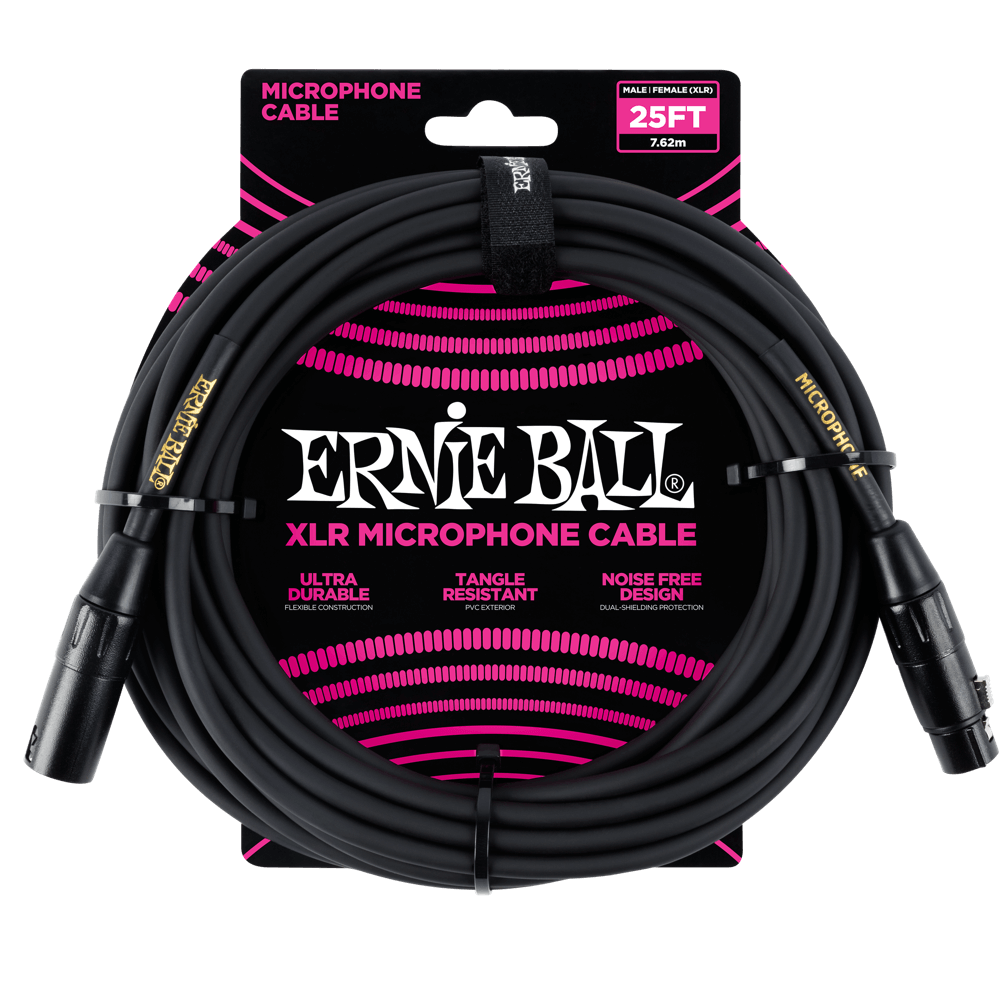 Ernie Ball Classic XLR Microphone Cable Black - 25ft
