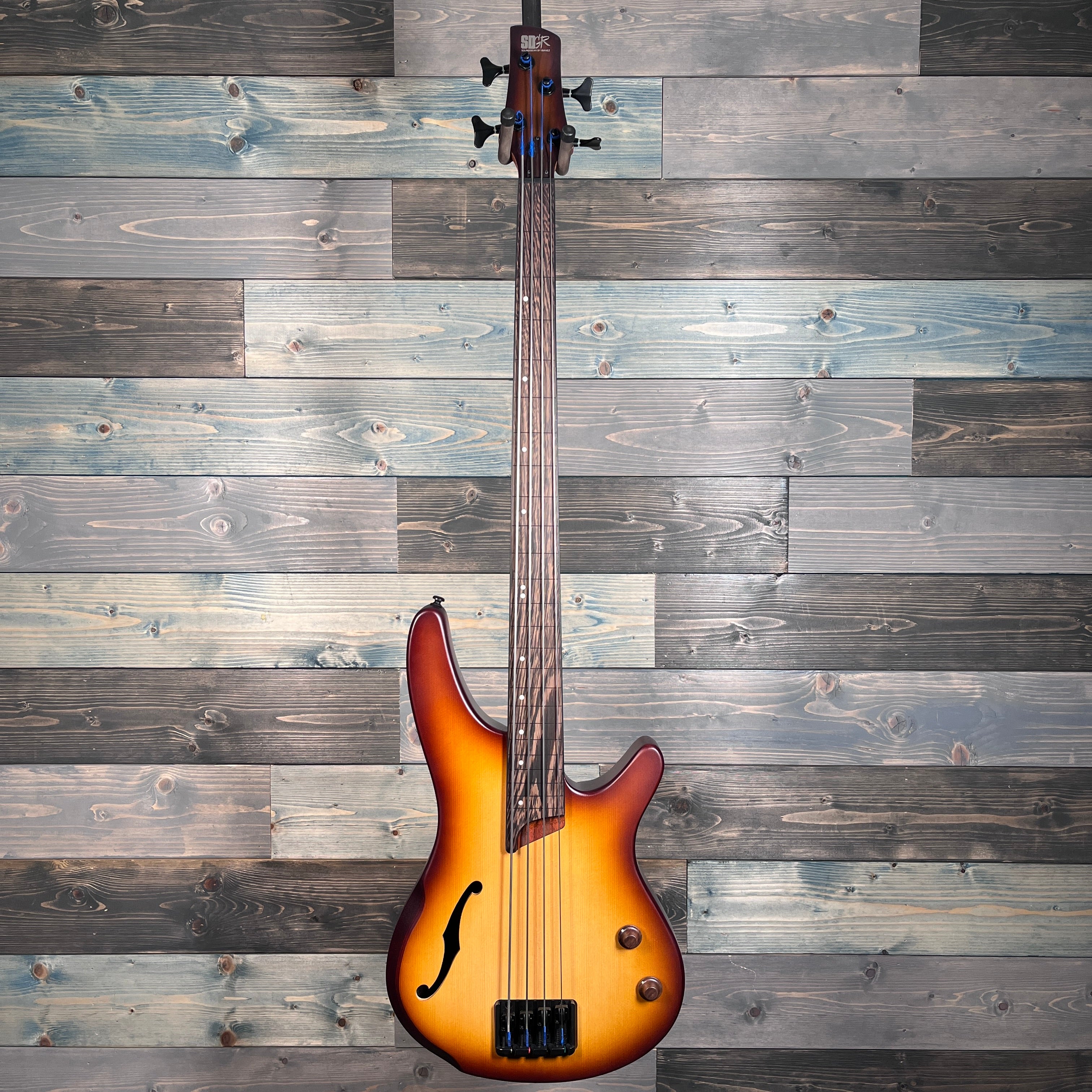 Ibanez SRH500F Semi Hollow Bass Guitar - Natural Browned Burst Flat