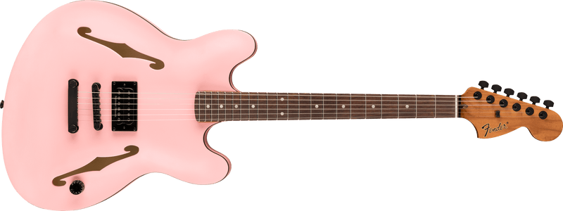 Fender Tom DeLonge Starcaster, Black Hardware, Satin Shell Pink