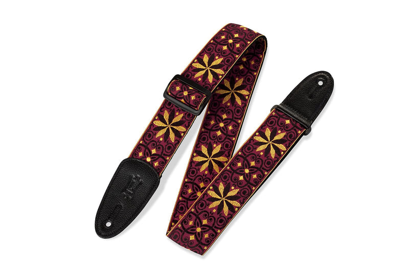Levy's M8HT-21 2in 60s Hootenanny Jacquard Weave Guitar Strap - Red/Yellow