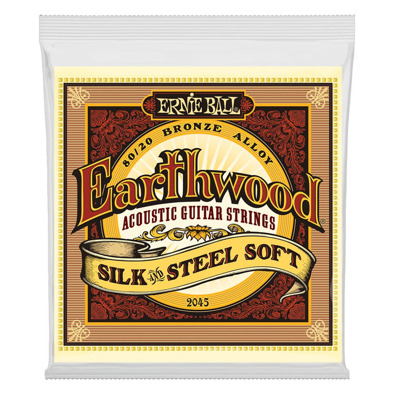 Ernie Ball 2045 Earthwood Silk & Steel Soft 80/20 Bronze Acoustic Guitar Strings