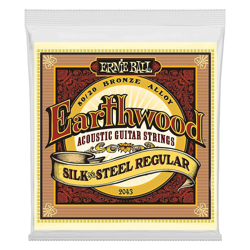 Ernie Ball 2043 Earthwood Silk & Steel Regular 80/20 Bronze Acoustic Strings