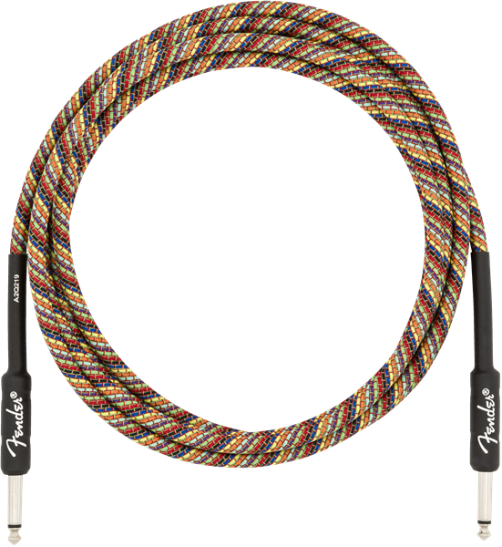 Fender 10' Festival Instrument Cable, Pure Hemp, Rainbow