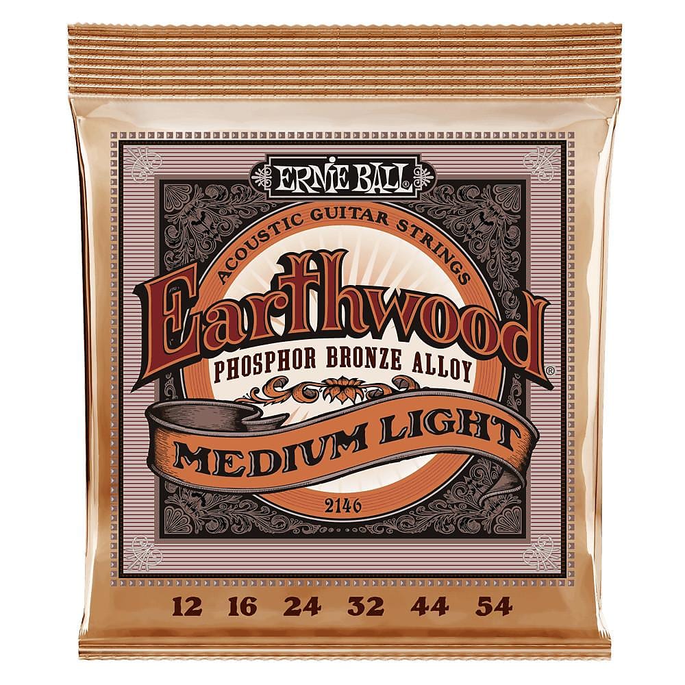 Ernie Ball 2146 Earthwood Medium Light Phosphor Bronze Acoustic Guitar Strings