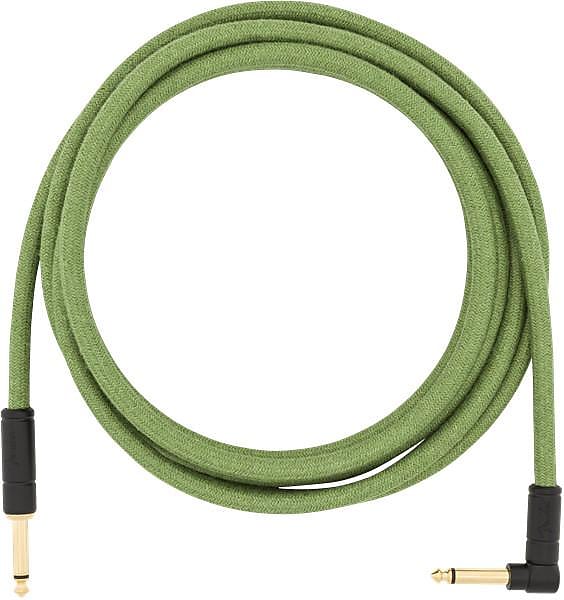 Fender 10' Angled Festival Instrument Cable, Pure Hemp, Green