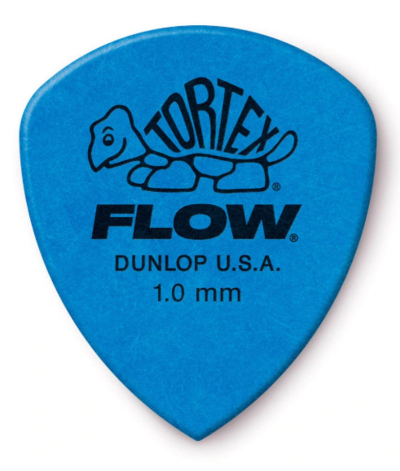 Dunlop 558P1.0 Tortex Flow Pick 1.0mm, 12 Pack - Blue