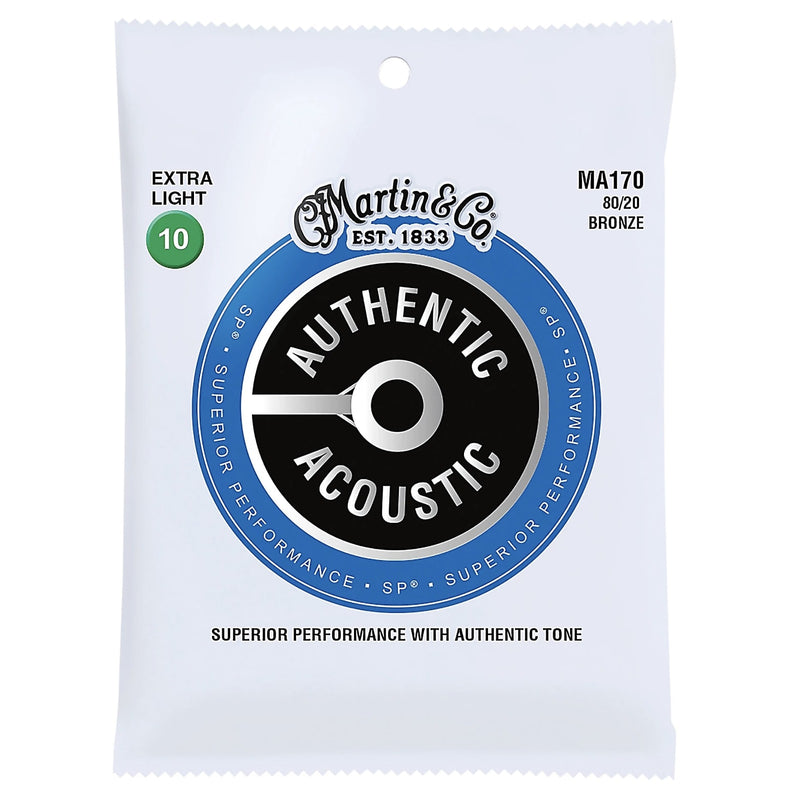 Martin MA170 Authentic Acoustic 80/20 Bronze Extra Light Guitar Strings