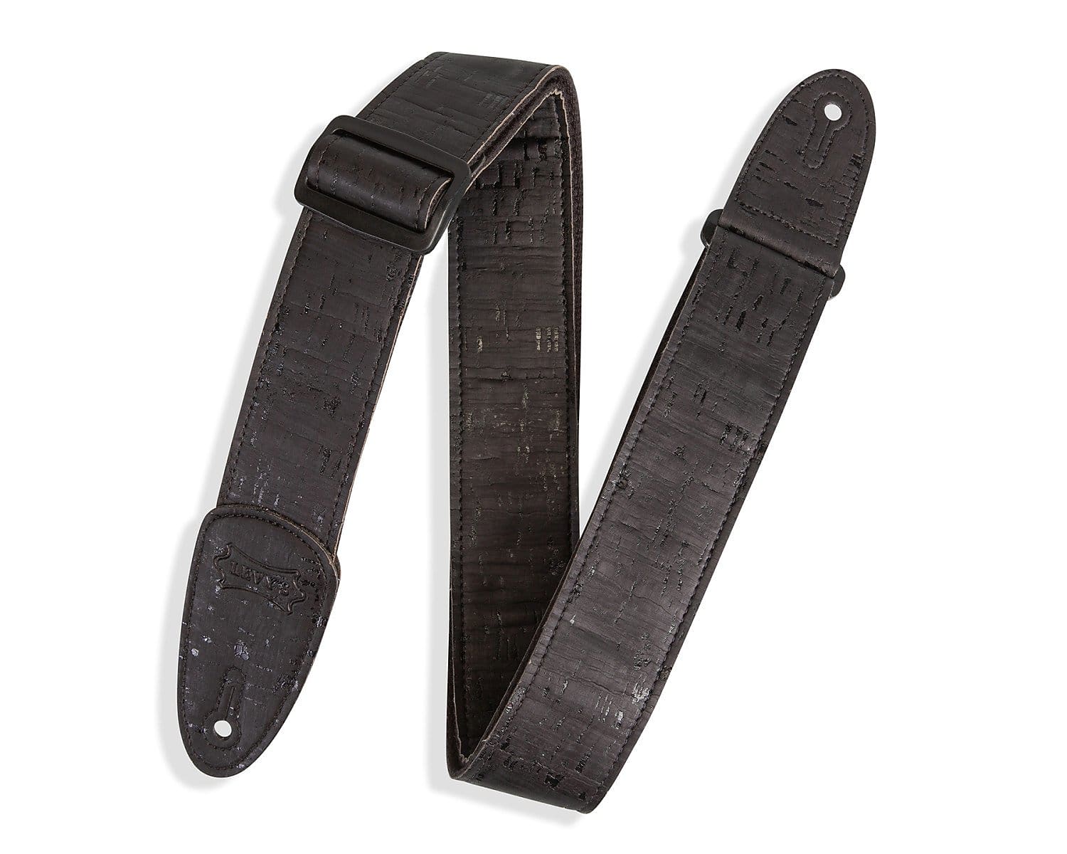 Levy's 2" Solid Black Cork Guitar Strap - Black