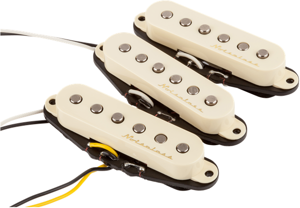 Fender® Vintage Noiseless™ Strat® Pickups, (3), Aged White