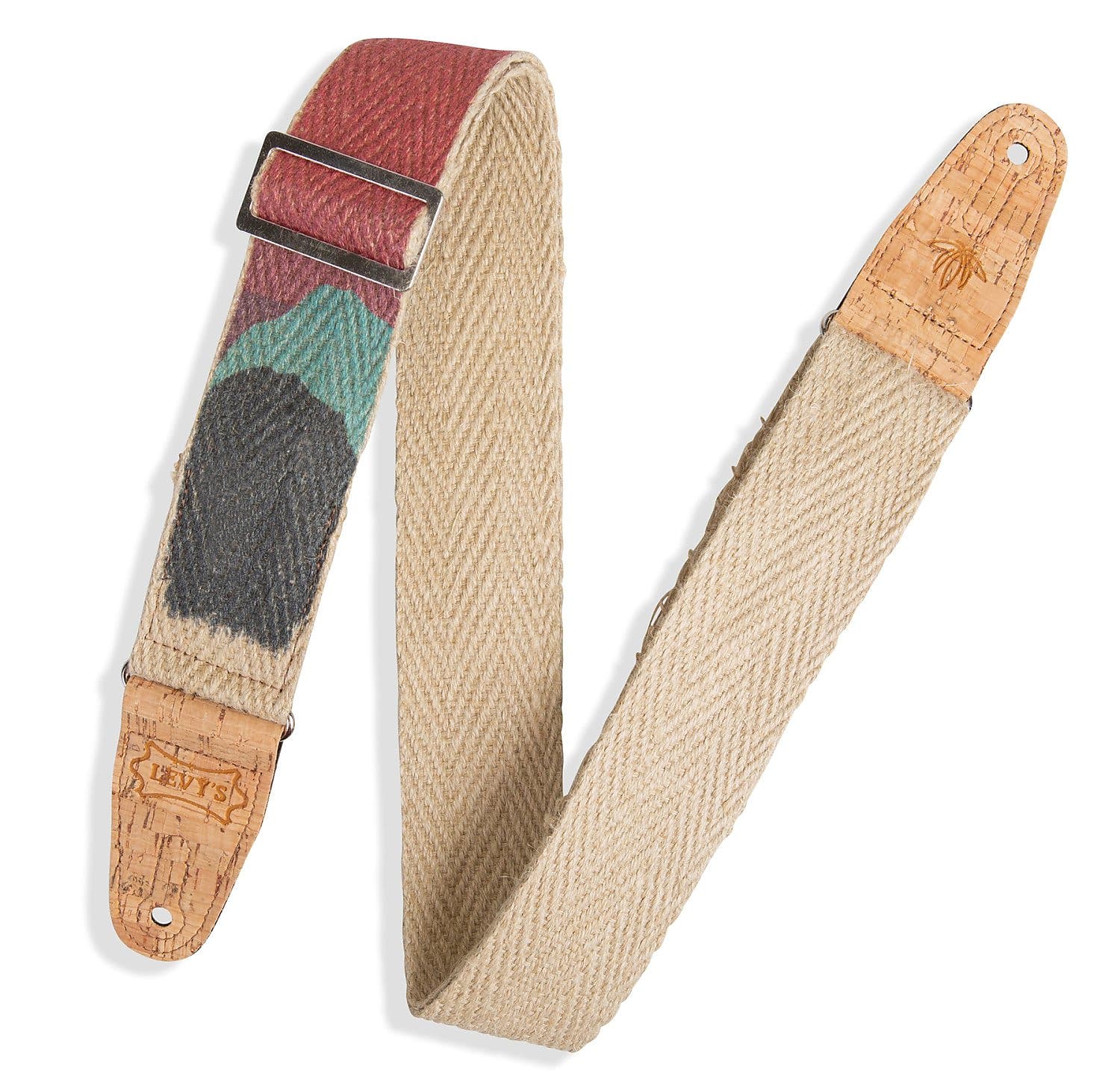 Levy's 2" Sunset Hemp Guitar Strap - Natural/Multi