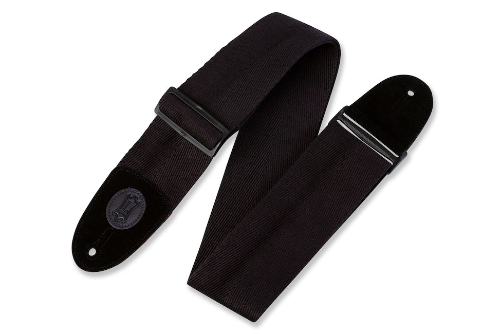 Levy's MSSBC4-BLK 3" Wide Cotton Bass Guitar Strap - Black