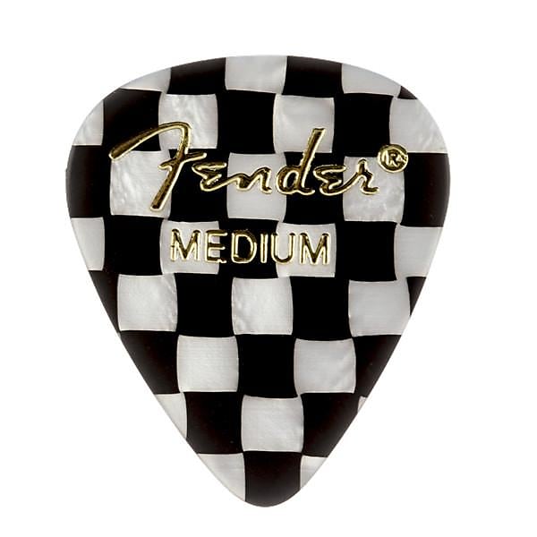 Fender Premium Celluloid 351 Shape Picks Medium Checker 12 Count