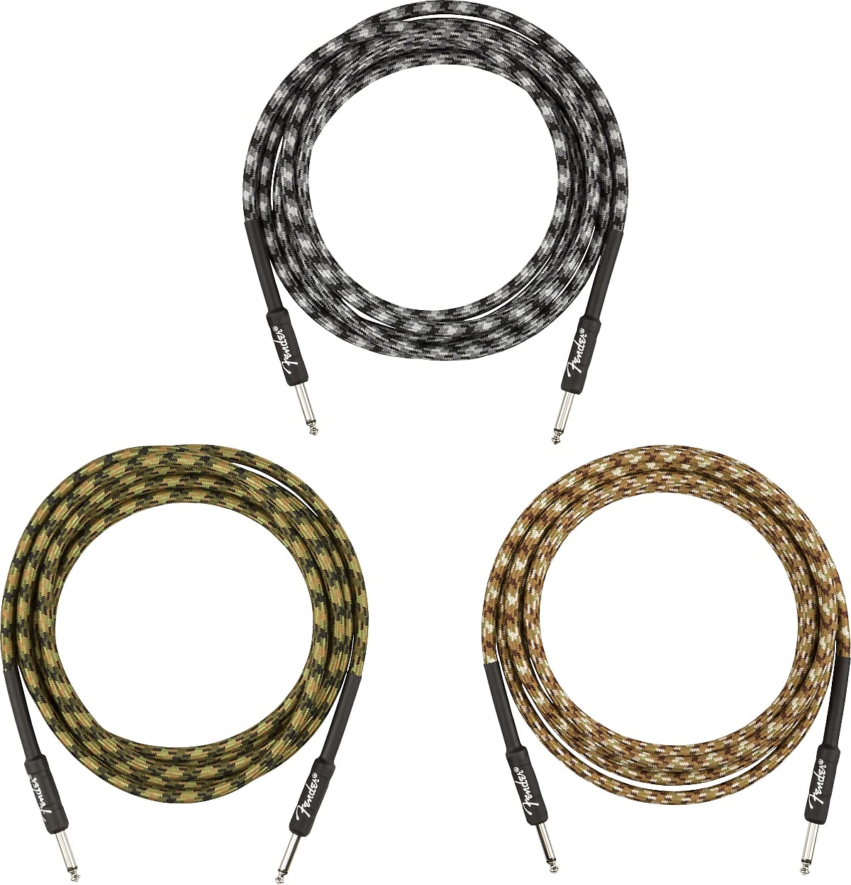 Fender Prof. Ser. Instrument Cable, Straight/Straight, 10', Woodland Camo