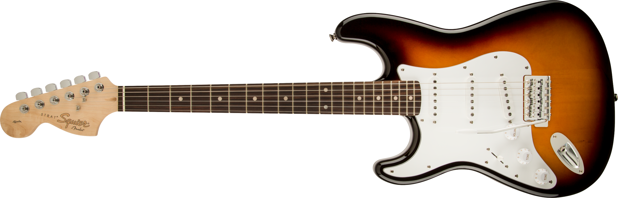 Fender Squier Affinity Series Stratocaster Lefty, Laurel FB Brown Sunburst