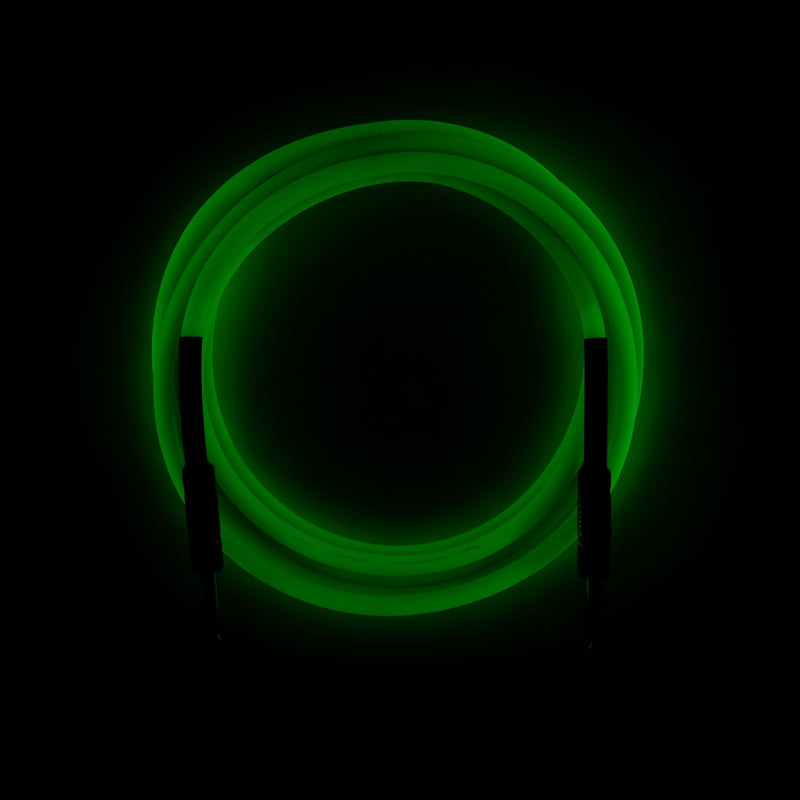 Fender Professional Glow in the Dark Cable, Green, 10'