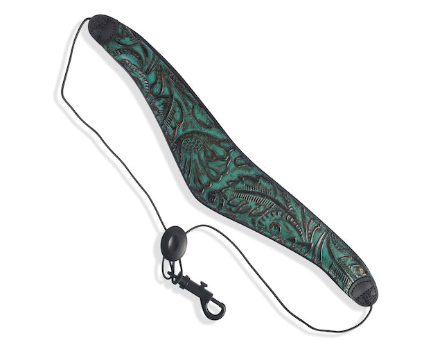 Levy's 2 inch Wide Leather Saxophone Strap - Jade