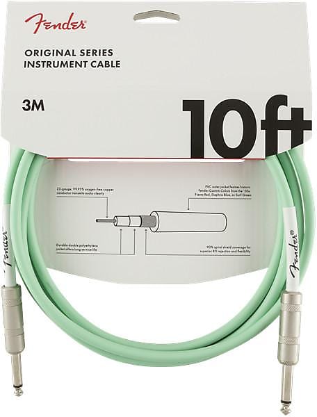 Fender Original Series Instrument Cable, 10', Surf Green