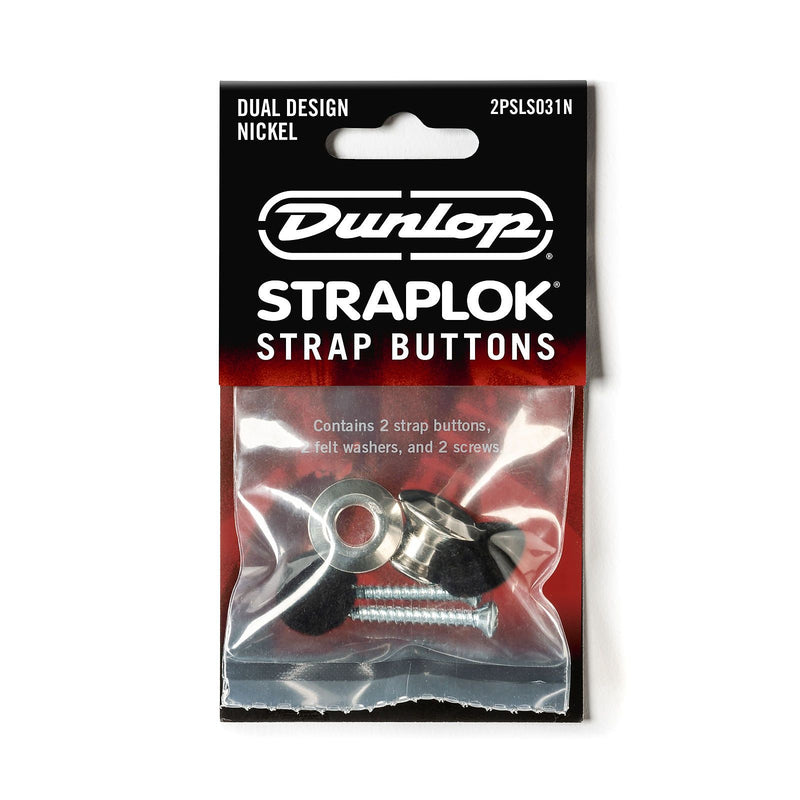 Dunlop 2PSLS031N Straplok Dual Design Strap Button Set - Nickel