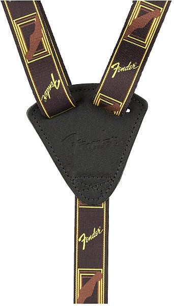 Fender® Ukulele Strap, Black/Yellow/Brown