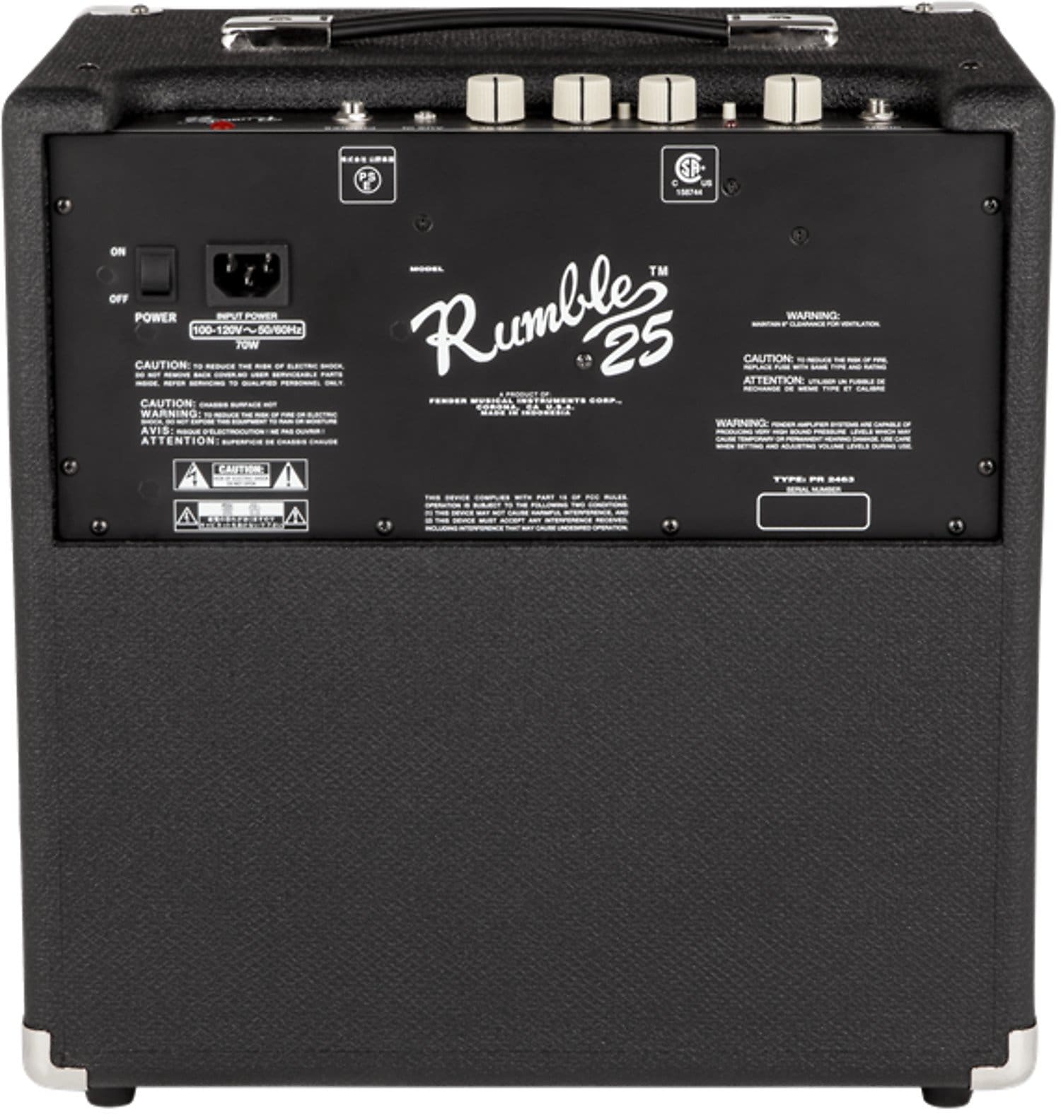 Fender Rumble 25 V3 Bass Combo Amplifier 120V