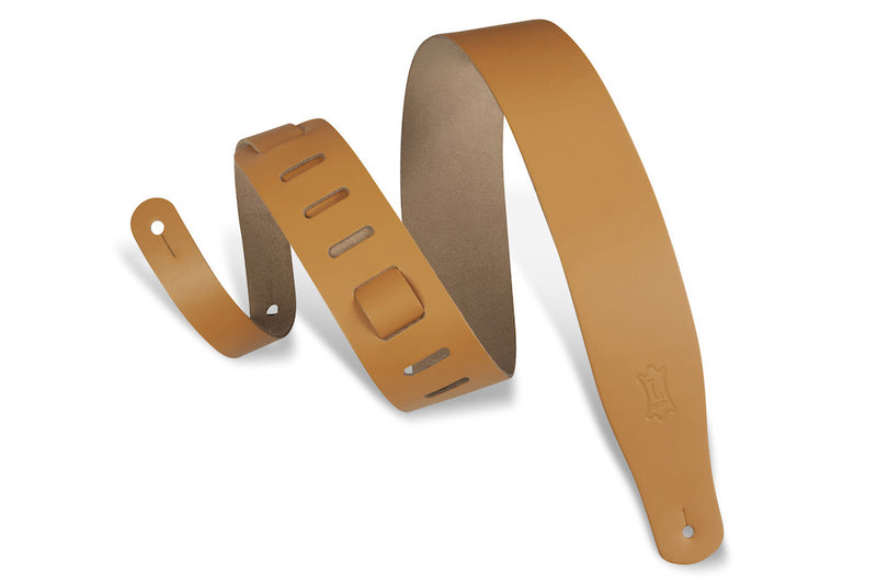 Levy's 2 1/2" Wide Genuine Leather Guitar Strap - Tan