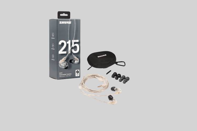 Shure SE215-CL Professional Sound Isolating Earphones, Clear