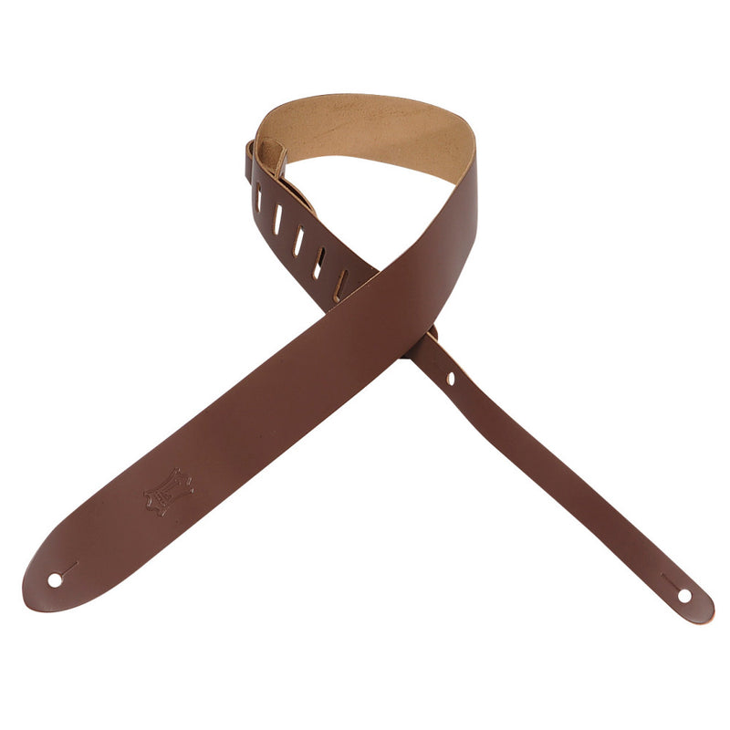 Levy's 2in Wide Genuine Leather Guitar Strap - Brown