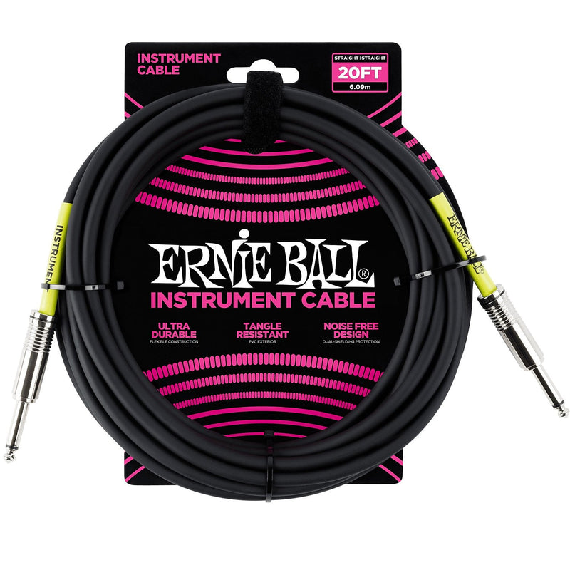 Ernie Ball 6046 20' Straight / Straight Instrument Cable - Black