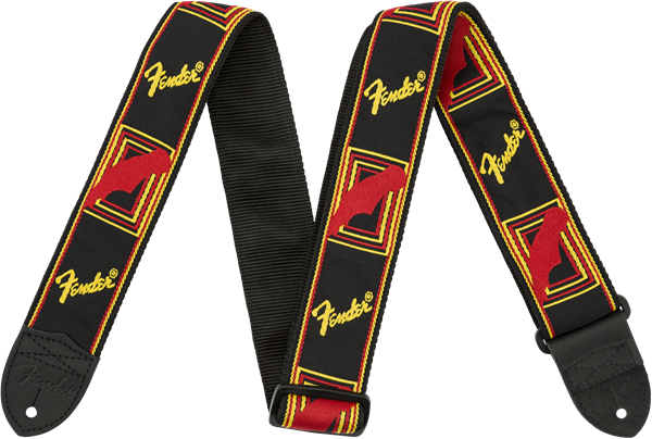 Fender Black /Yellow /Red Monogrammed Strap